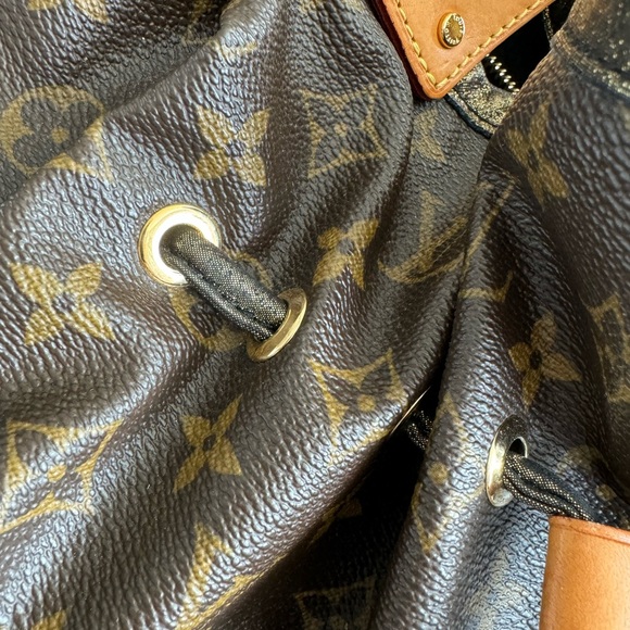 LOUIS VUITTON “IRENE” MONOGRAM, METALLIC TRIM, DRAWSTRING BAG, RARE - Picture 8 of 11